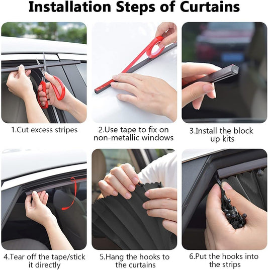 Universal Fit Magnetic Car Side Window Privacy Sunshade Car Window Curtain
