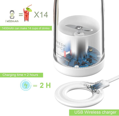 Portable Mini Blender for Fresh Juice - USB Rechargeable Personal Smoothie Maker